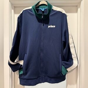 Prince Track Jacket XXL Blue Green Zip Up Retro Athletic Pickleball Tennis